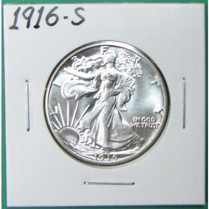 1916-S Liberty Walking Half Dollar. Novelty.