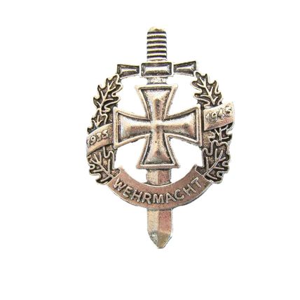 Pin Badge Wehrmacht 1935-1945 Replica Silver Brooch German Gift Bag 5 x 3 cm BA7