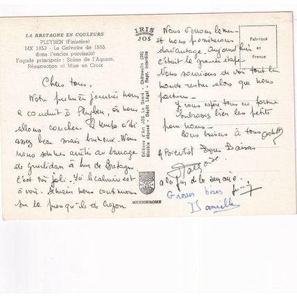 Pleyben Calvaire 1555 France postcard used VGC