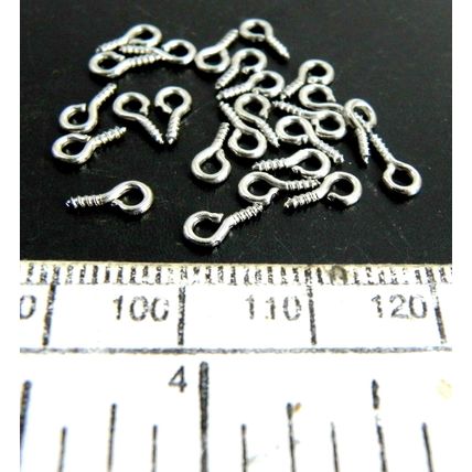 Oeil à vis 8mm d'argent brillant – paquet de 25