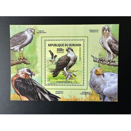 Burundi 2015 / 2016 Mi. Bl. B566 A Oiseaux migrateurs Birds Vogel Rapaces
