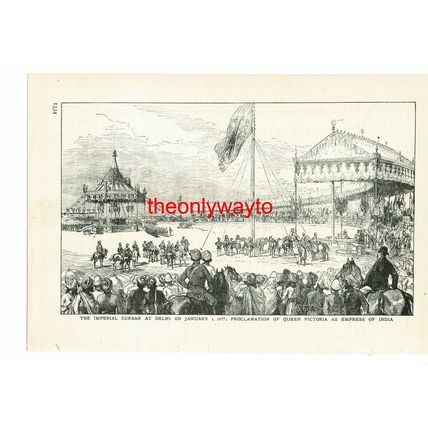 Durbar At Delhi 1877, Queen Victoria Empress Of India, Book Illustration, 1907/9