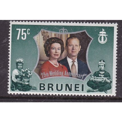 Brunei 1972 Royal Silver Wedding 75c Mint Never Hung SG 211 VGC