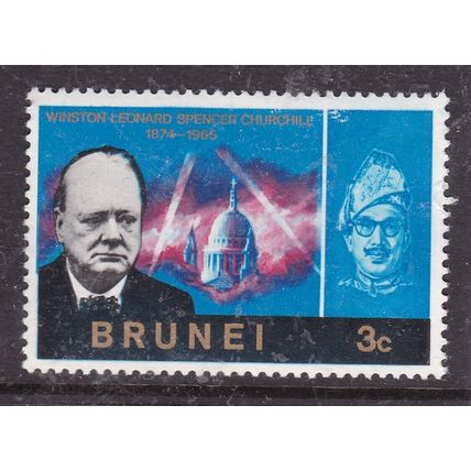 Brunei 1966 Winston Churchill 3c Mint Hung SG 136 VGC
