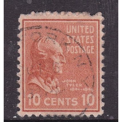 United States Postmark New York John Tyler 10c VGC