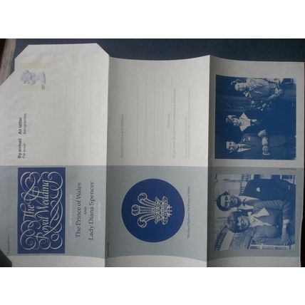 UNUSED AEROGRAMME ROYAL WEDDING 1981 20p AIR MAIL LETTER PRINCE CHARLES DIANA