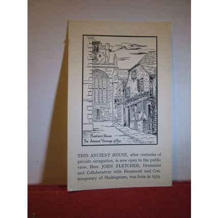 FLETCHER'S HOUSE, OLD VICARAGE, RYE, SUSSEX unused vintage postcard =
