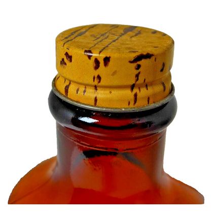 Vintage Log Cabin Syrup Embossed Amber Glass Bottle Bicentennial Liberty 1776
