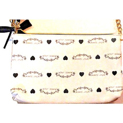 Betsey Johnson Women's Crossbody Beige White Two Tone Leather Zipper Tassle