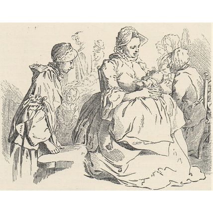 ARTIST’S NURSERY 1885 Daniel Chodowiecki VICTORIAN PRINT