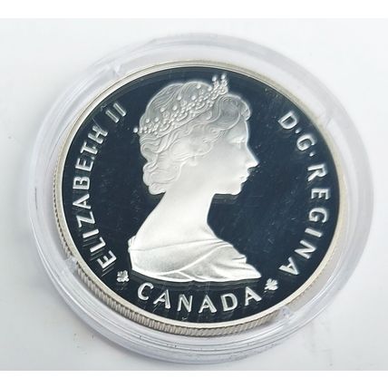 1985 ROYAL CANADIAN 100TH ANNIVERSARY NATIONAL PARKS MOOSE SILVER PROOF DOLLAR