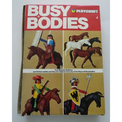 VINTAGE 1975 PLAYCRAFT BUSY BODIES - FOUR MAJESTIC STALLIONS (L5762)