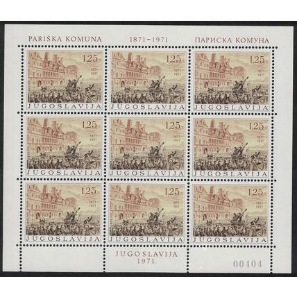 Yugoslavia Centenary of Paris Commune Sheetlet 1971 MNH SG#1453