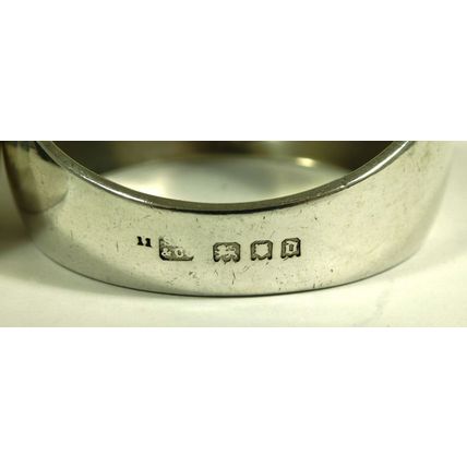 Pair Sampson Mordan & Co Solid Sterling Silver Serviette Napkin Signet Rings