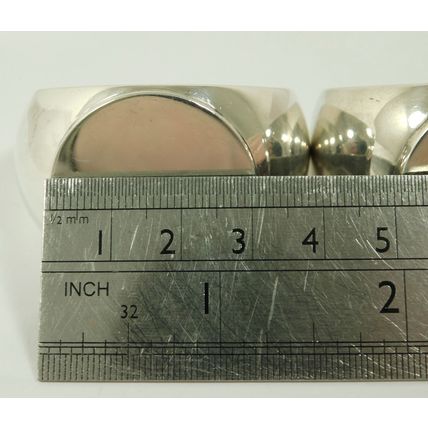 Pair Sampson Mordan & Co Solid Sterling Silver Serviette Napkin Signet Rings
