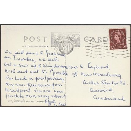 Friars Crag, Derwentwater, Cumberland, 1955 - Sanderson & Dixon RP Postcard