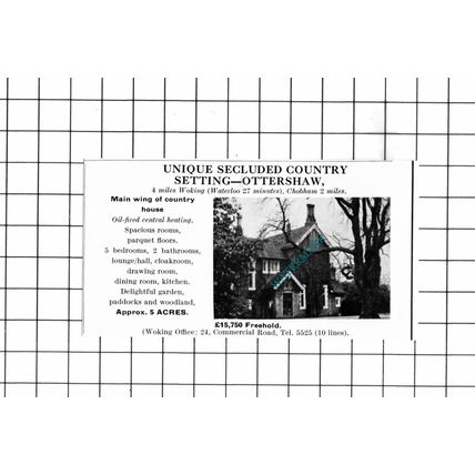 Ottershaw Surrey SMALL House Sale Advert - 1967 Clipping