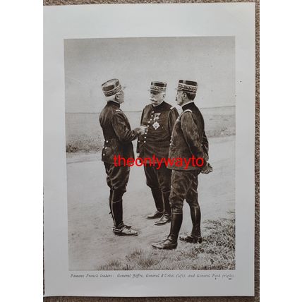 French Leaders, Joffre, d'Urbal And Foche, WW1, Book Illustration (Print)