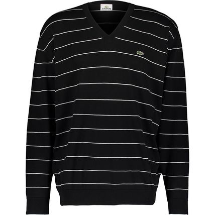 LACOSTE Stripe V-Neck Jumper BNWT