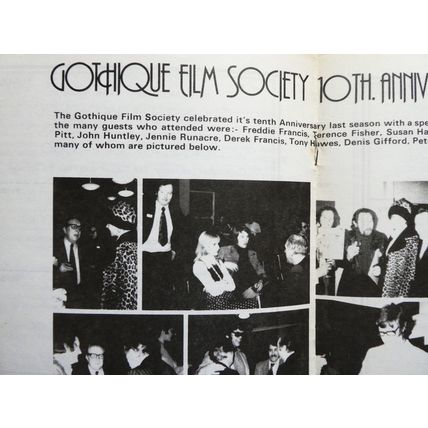 GOTHIQUE FILM SOCIETY (1976-77) Rare 11th Season Programme