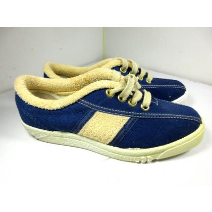 Vintage Terry Tiger Tico Tyre Sneakers Shoes Blue Canvas Size 13.5 US Children's