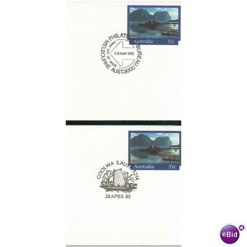 Australia 1985-86 - SHS 33c pre-paid covers x 8