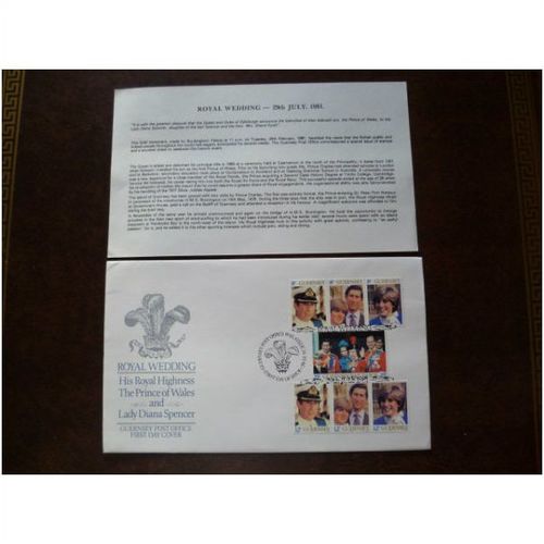 Guernsey 1981 Royal Wedding stamps FDC Prince Charles Lady Diana Spencer Royalty