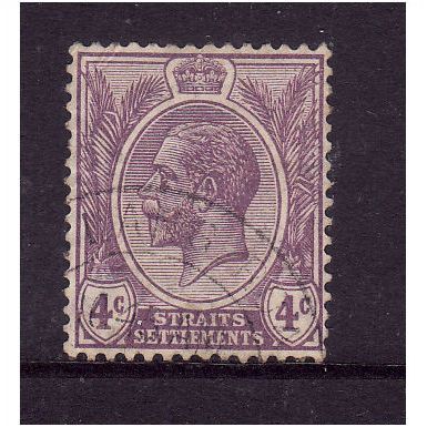 MALAYSIA STRAITS SETTLEMENTS 1913 SG197 4c DULL PURPLE FINE USED