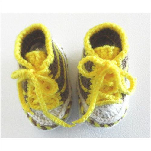 Baby booties #B018 crochet converse trainers shoes 5 - 7 months