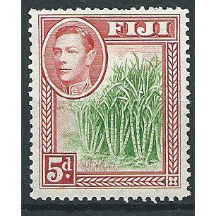 Fiji 1940 SG259 5d Yellow-Green & Scarlet Mounted Mint .. ..