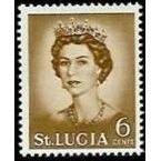 St Lucia QEII 1964 6c Yellow Brown Unmounted Mint NHM SG 201 Sc 186 stamp