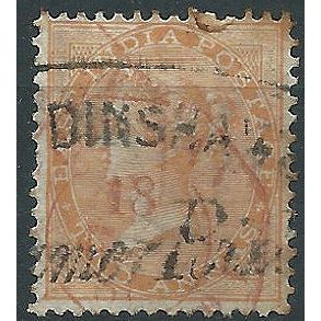 India 1865 SG62 2a Orange Good/Fine Used....
