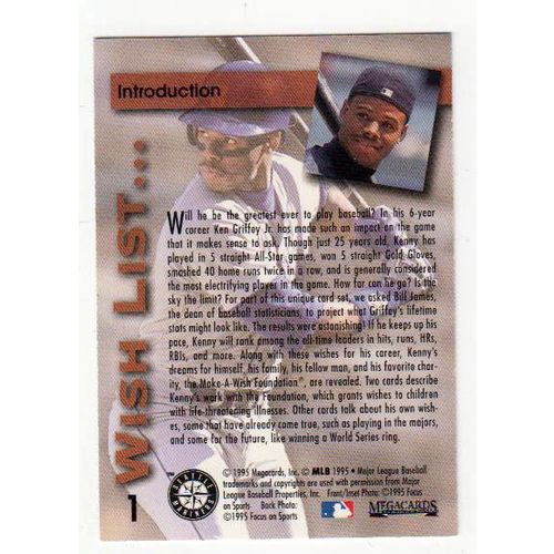 1995 Megacards Wish List Ken Griffey Jr. card #1 – HOF – Mariners