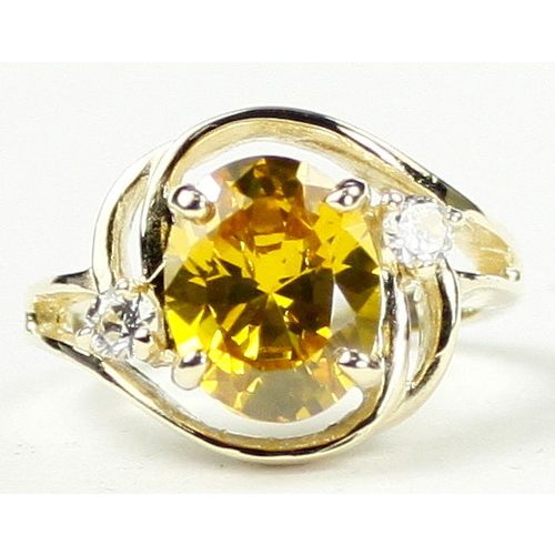 Golden Yellow CZ, 10KY Gold Ring, R021