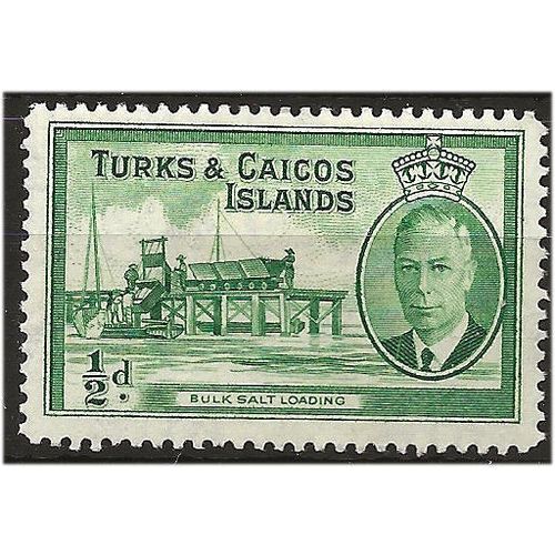 Turks & Caicos Islands 1950 SG221 1/2d Green Mounted Mint . ..