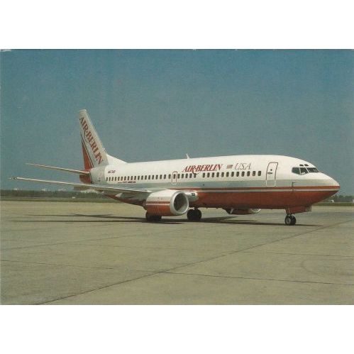 Air Berlin USA Boeing B737 3Y0 SL Civil Aircraft Postcard (A11095)