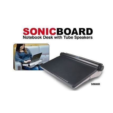 Aidata SonicBoard Lapdesk with Tube Speakers for Notebooks - Black
