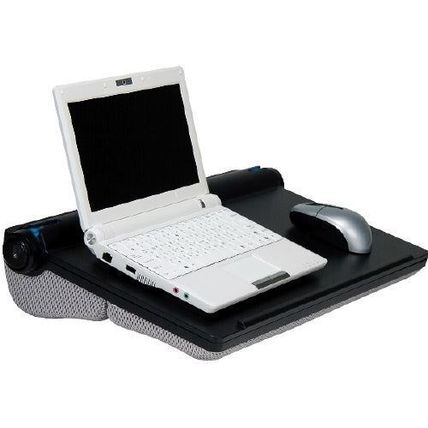 Aidata SonicBoard Lapdesk with Tube Speakers for Notebooks - Black