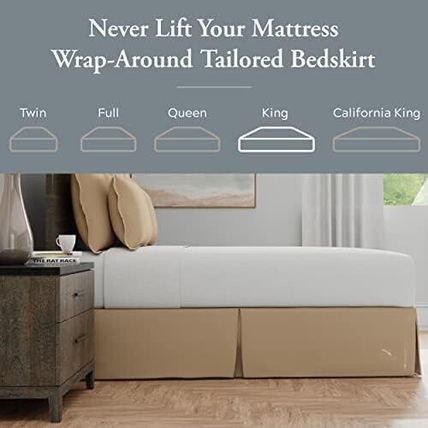 Magic Skirt Wrap Around Bed Skirt-14" Drop-CALIFORNIA KING-MOCHA-NEW-SEALED-FAST