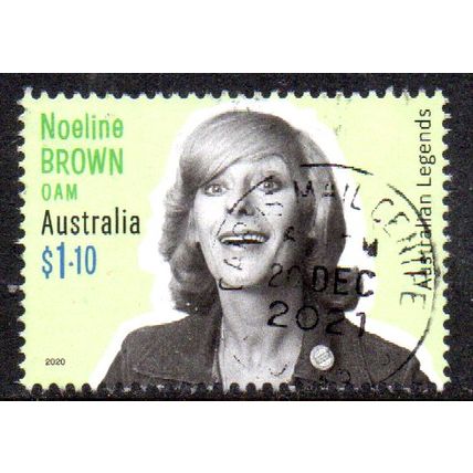 AUSTRALIA: 2020, $1.10 LEGENDS, NOELINE BROWN, USED SHEET PERF STAMP. 609/632