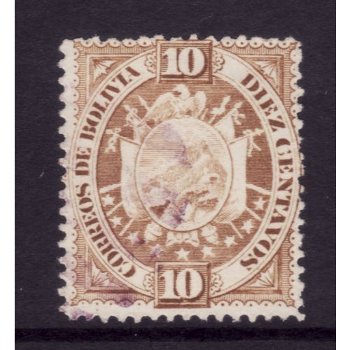 BOLIVIA 1894 SG 66 10c BROWN FINE USED #5