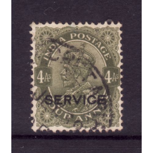 INDIA 1926 SG O113 4a SAGE GREEN Opt'd SERVICE FINE USED #4