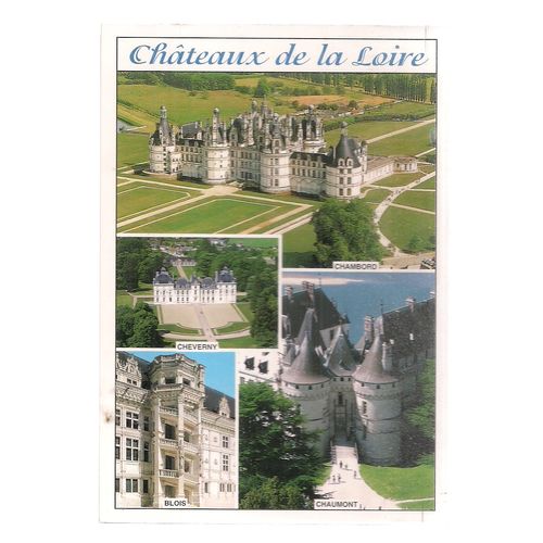CHATEAUX DE LA LOIR , FRANCE used vintage postcard multiview 1998 posttmark #
