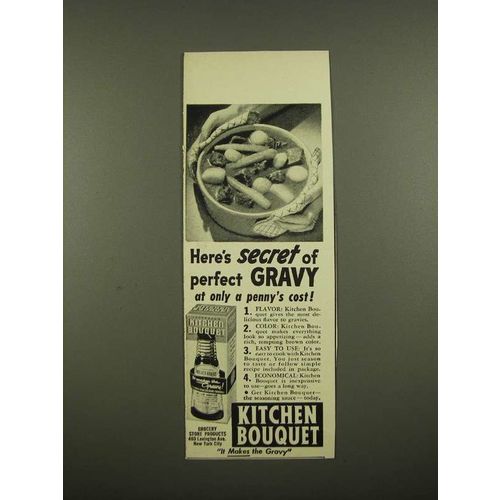 1942 Kitchen Bouquet Ad - Here's Secret of Perfect Gravy