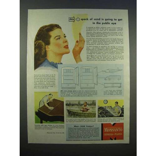 1946 Monsanto Santocel Ad - Speck of Sand in Public Eye