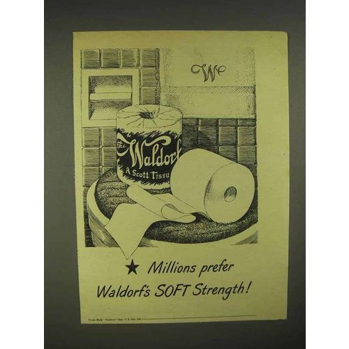 1946 Scott Tissue Waldorf Toilet Paper Ad - Millions Prefer