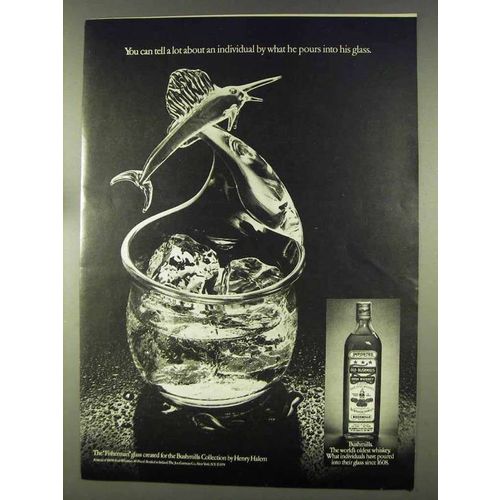 1977 Old Bushmills Whiskey Ad - Pours Into His Glass