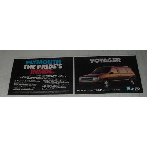 1988 Plymouth Voyager Ad - Plymouth Voyager The pride's inside