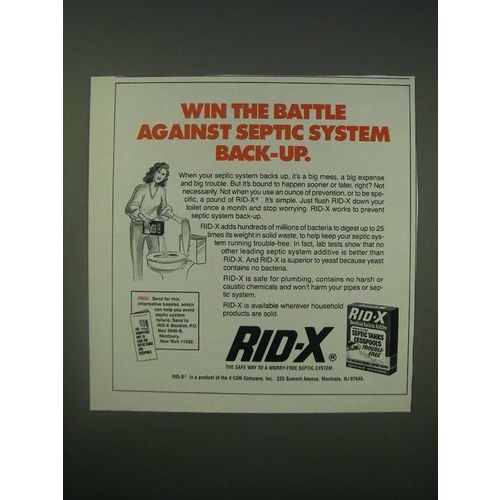 1989 Rid-X Beneficial Bacteria Additive Ad - Win the battle against septic