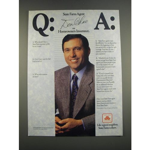 1989 State Farm Insurance Ad - State Farm Agent Don Chao on Homeowner Insurance